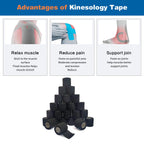 Self Adherent Cohesive Wrap Bandages 2 Inches (Black, 24 Count)