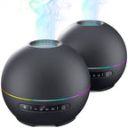 THIMONES 2 Pack Essential Oil Diffuser for Home - 200ml Ultrasonic Aromatherapy Diffuser with 4 Timers & 7 Colors Night Lights, 