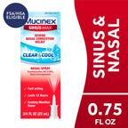 Mucinex Nasal Decongestant Spray, Sinus-Max Severe Nasal Congestion Relief Clear & Cool Nasal Spray, Lasts 12 Hours, Fast Acting