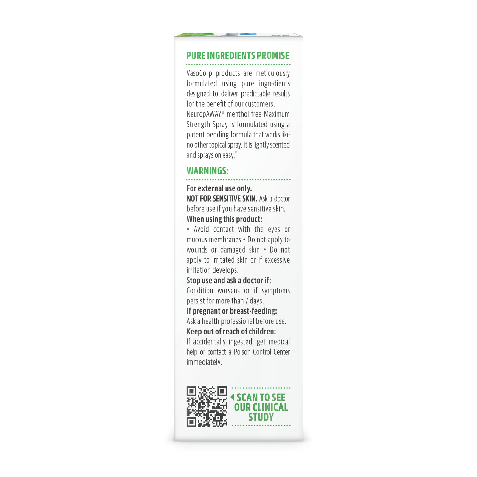 NeuropAWAY VasoCorp Spray with Menthol and Capsaicin Free | 4.0 oz