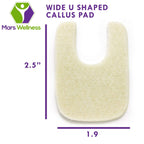 Wide U Shaped Felt Callus Horseshoe Pads - Adhesive Foot Pads That Protect Calluses from Rubbing On Shoes - 1/8 '' - 25 Pack