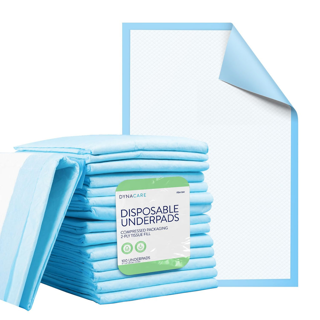 Dynarex Disposable Underpads, Medical-Grade Incontinence Bed Pads to Protect Sheets, Mattresses, and Furniture, 23   x36    (60g