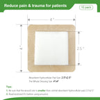 kastormed Silicone Adhesive Foam Dressing with Gentle Border 4x4 10 Pack, High Absorbency Foam Wound Bandage for Bed Sore, L