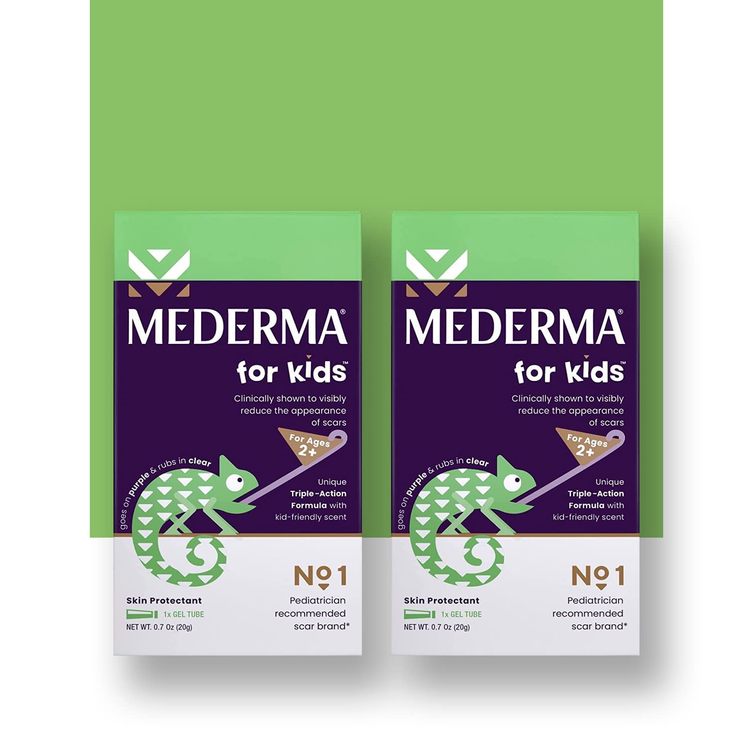 Mederma Scar Gel for Kids; Reduces the Appearance of Old and New Scars from Cuts, Burns, Surgery; Goes on Purple and Rubs in Cle
