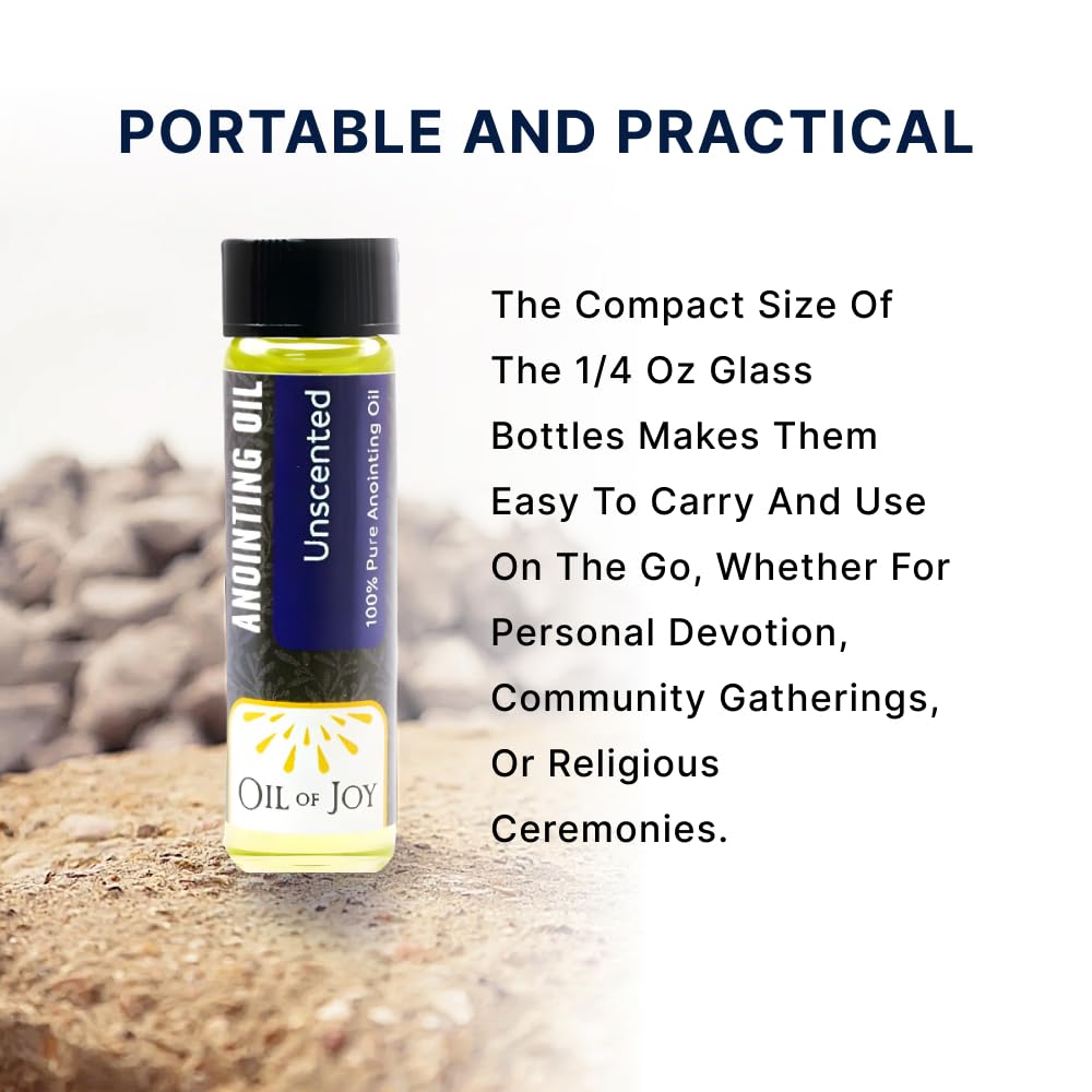 Anointing Oil Unscented for Prayers 1/4oz Pack of 6 by Oil of Joy Represents The Holy Spirit and Healing, Peace, Strength, Prote