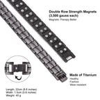 JEROOT Magnetic Bracelets for Men, Pure Titanium Double Row Strong Magnets (3500Gauss Per Magnet) Bracelet, Men's Bracelet with