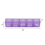 e-Pill 5 Times a Day x 7 Day Large Weekly Pill Organizer, Vitamin and Medicine Pill Box - with Discreet Case, Rainbow Color