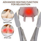Fronnor Neck Massager with Heat Function Wireless Portable Neck Shoulder Massager,2 Modes 2 Levels Massager Women Men Gift-Home,