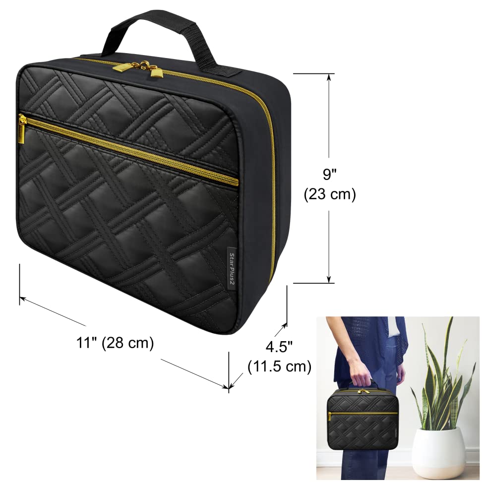 StarPlus2 Large Quilted Pill Bottle Organizer, Medicine Bag, Case, Carrier for Medications, Vitamins, and Medical Supplies - Tra