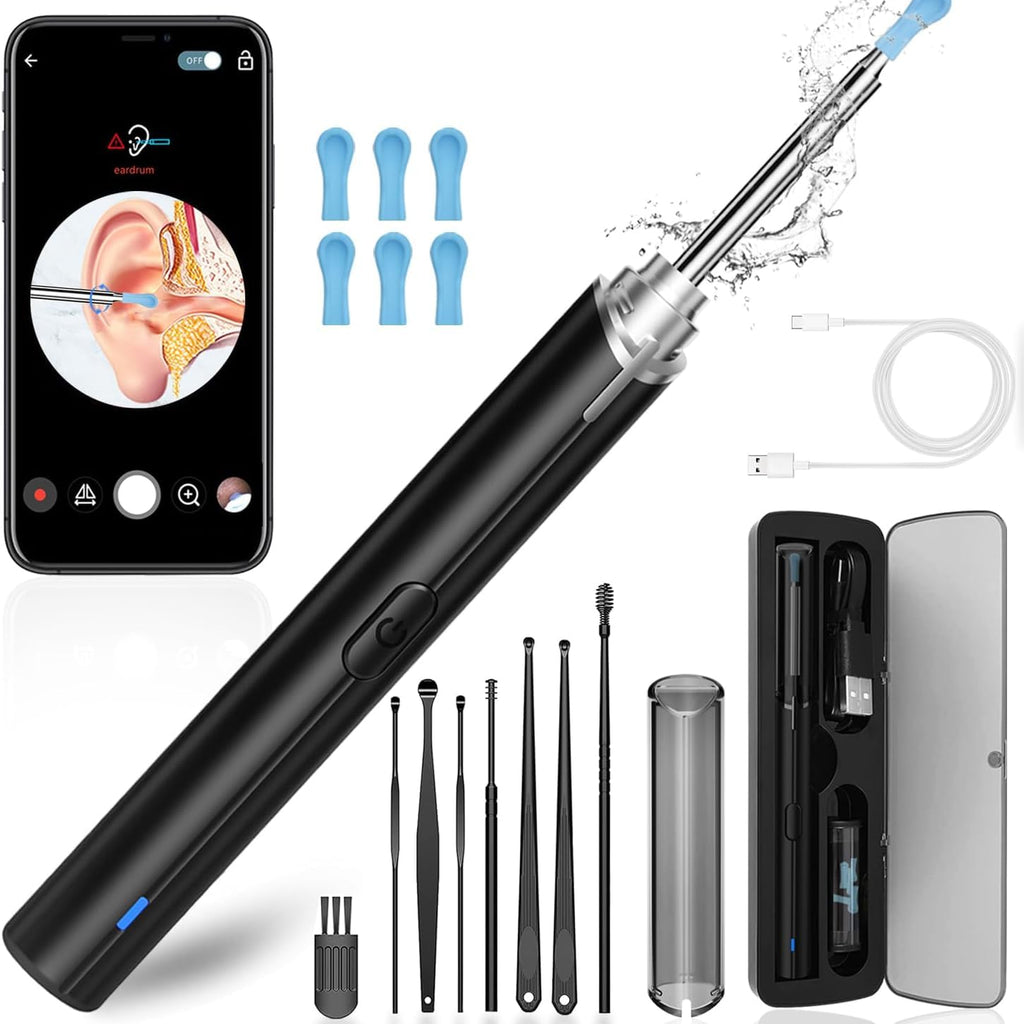 Ear Wax Removal, Ear Cleaning kit with 1296P Camera, Ear Camera with 6 LED Lights, Earwax Remover Tool for iPhone, iPad & Androi