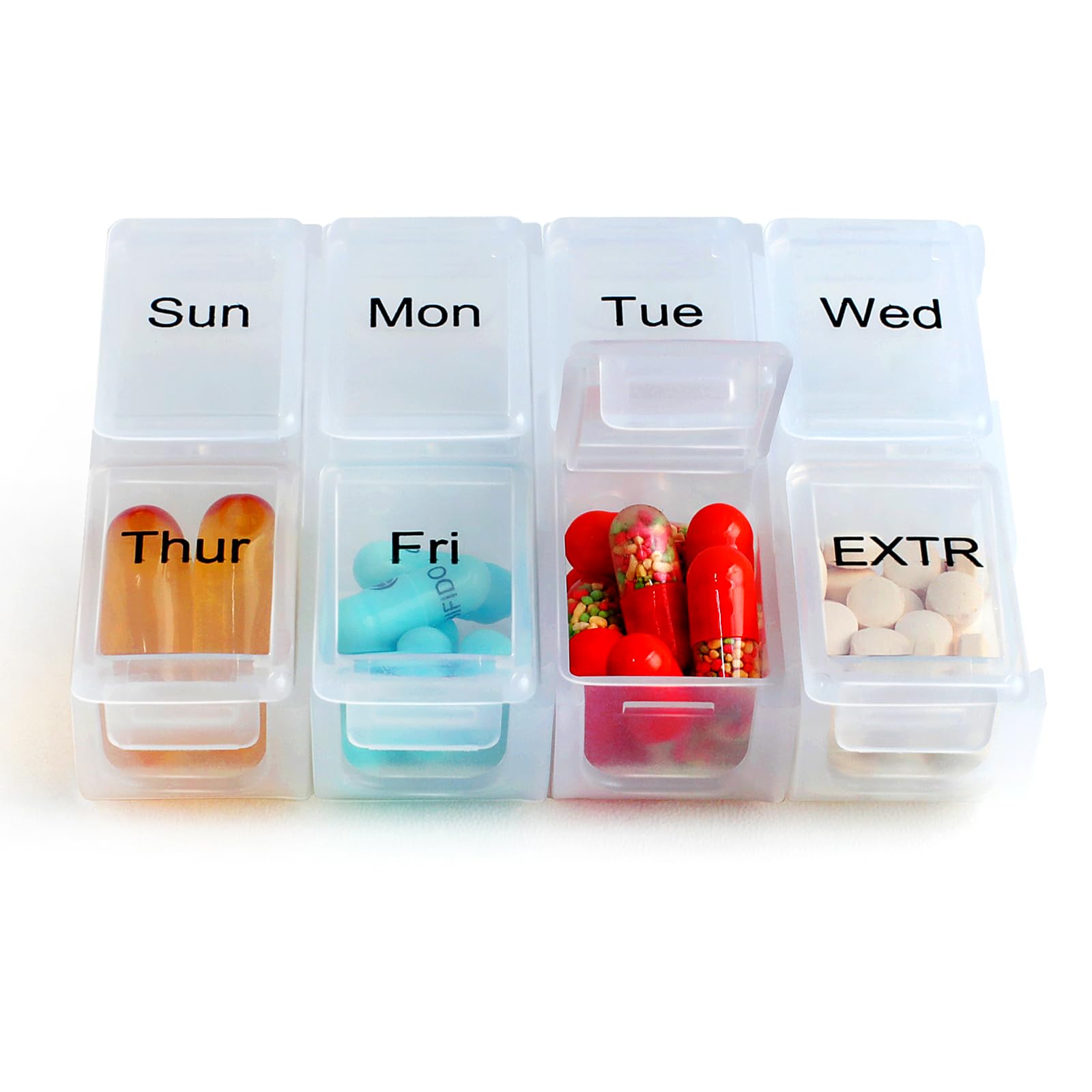 Weekly Travel Pill Organizer Case for Purse with Removable 7 Day Box, Fashionable Pill Container for Medicine, Vitamin, Suppleme