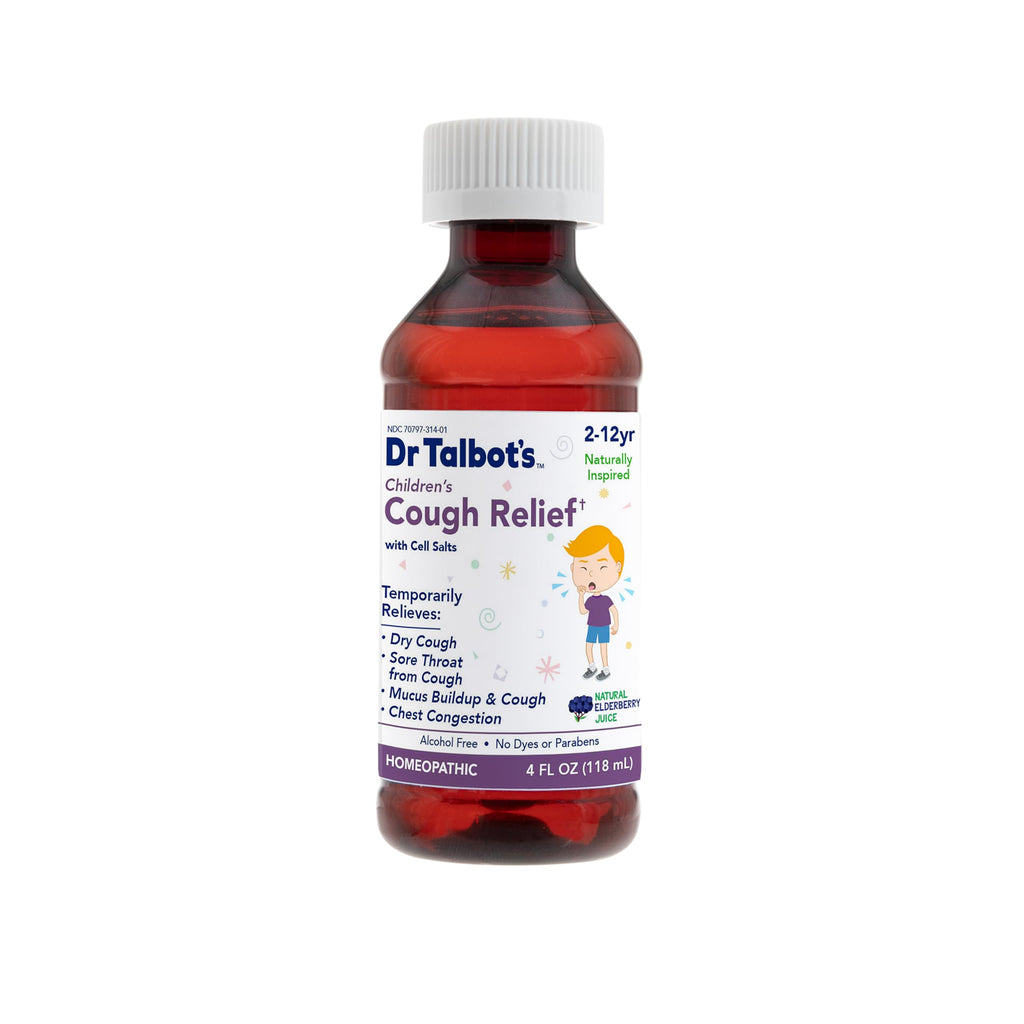 Dr. Talbots Cough Relief Liquid Medicine with Naturally Inspired Ingredients for Children Includes Dosage Cup, Natural Elderber