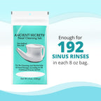 ANCIENT SECRETS Pure Cleansing Salt, Non-Iodized, 2-Pack - for Use with Ceramic or Travel Neti Pot, 8 Oz Ea