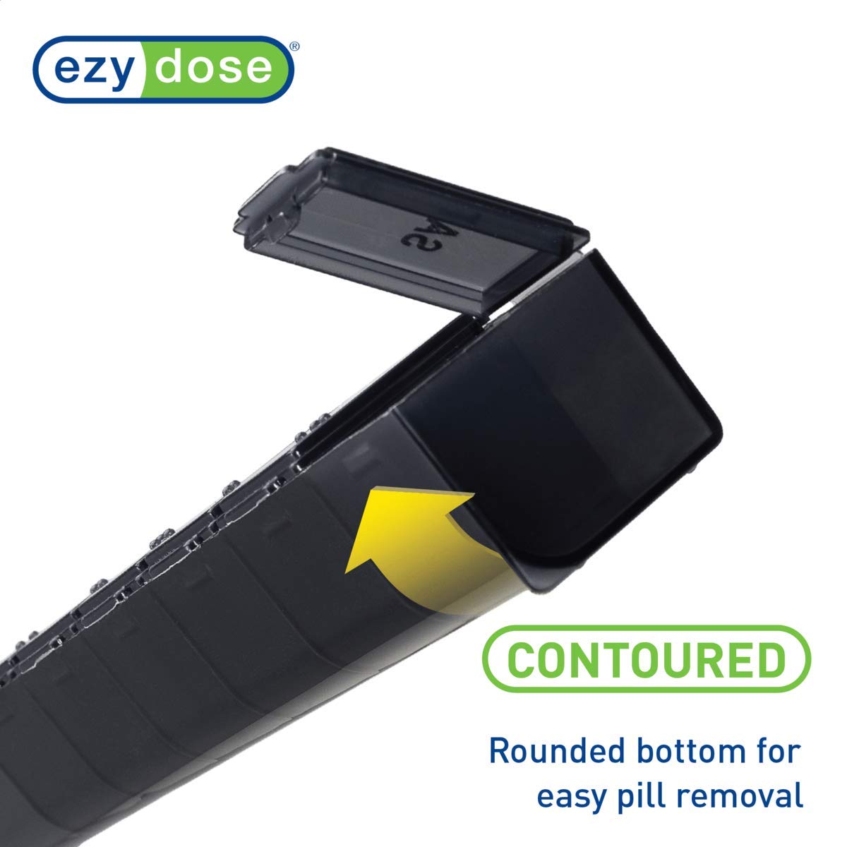 EZY DOSE Weekly (7-Day) Pill Case, Medicine Planner, Vitamin Organizer Box, Convenient and Easy to Use, Large Compartments, Trav