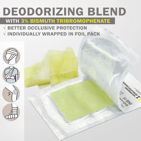 EVERLIT Xeroform Petrolatum Dressing | Sterile, Non-Adherent Occlusive Fine Mesh Gauze Pad | Non-Toxic, Gentle Patch for Burns, 