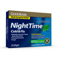 GoodSense Nighttime Cold & Flu Softgels, Relieves Aches and Pains Related to Cold & Flu, 24 Count (Pack of 1)