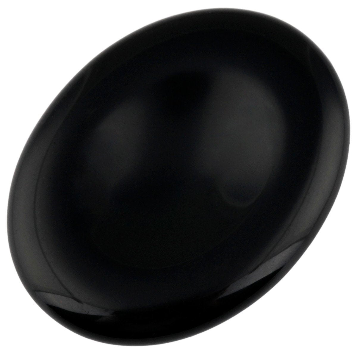 SUNYIK Handcarved Thumb Worry Stone, Polished Palm Pocket Stones Healing Crystals, Oval Black Obsidian