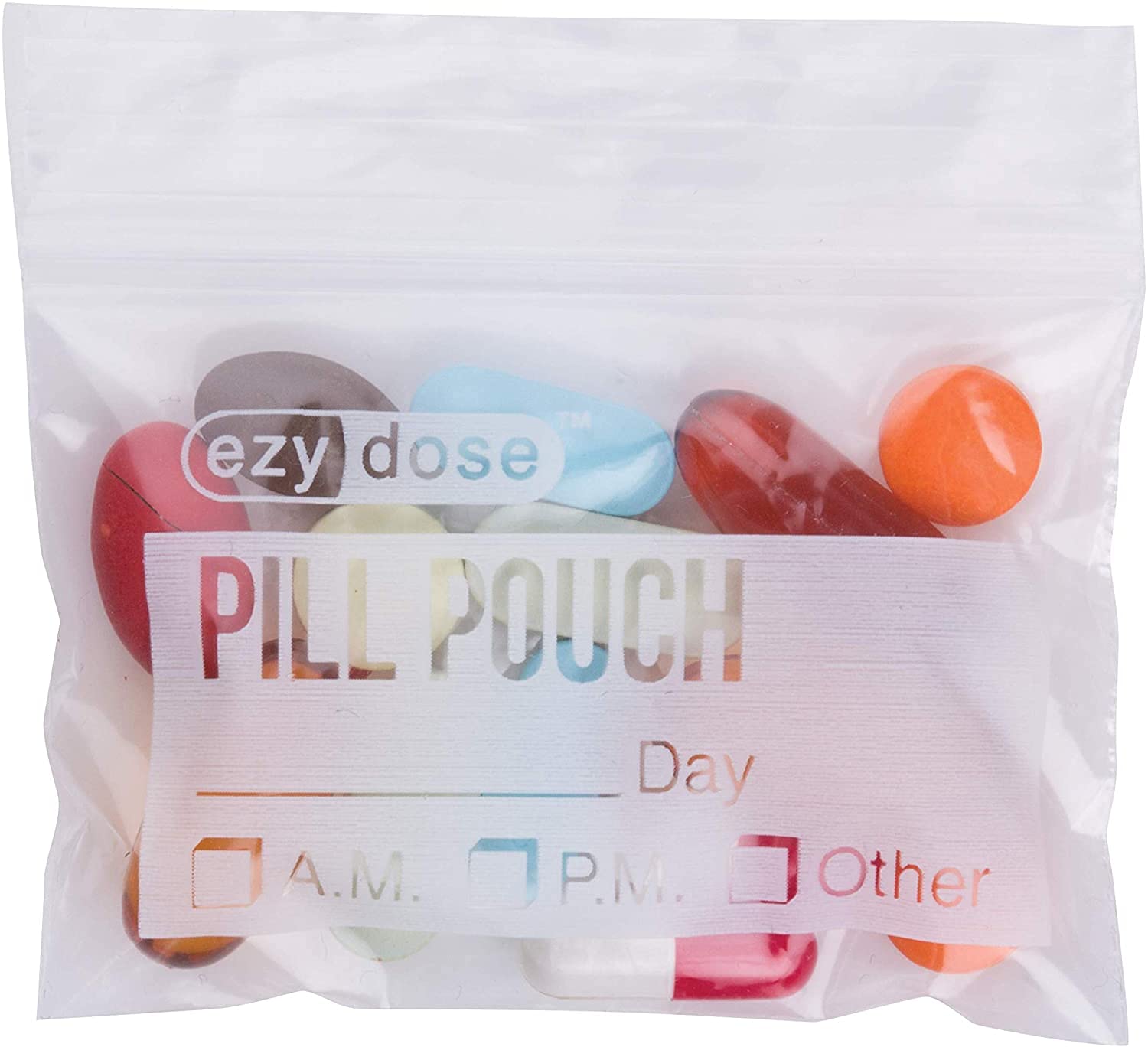 EZY DOSE Disposable Pill, Vitamin, and Medicine Organizer Pouches, Zippered Seal Bags, Pocket Sized and Travel Friendly, Easy to