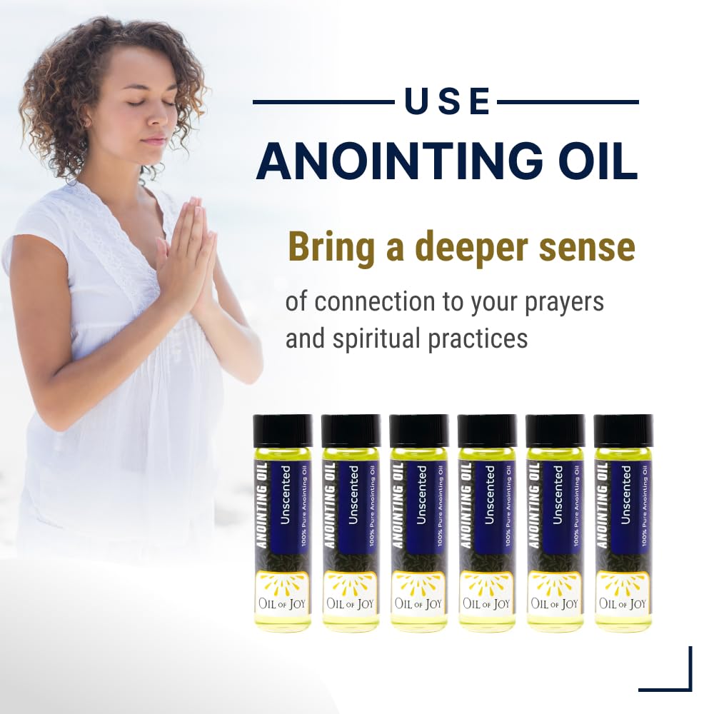 Anointing Oil Unscented for Prayers 1/4oz Pack of 6 by Oil of Joy Represents The Holy Spirit and Healing, Peace, Strength, Prote