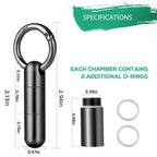 TISUR Keychain Pill Holder, Titanium Small Pill Case Pill Organizer Waterproof Pill Box, EDC Portable Pill Container for Travel