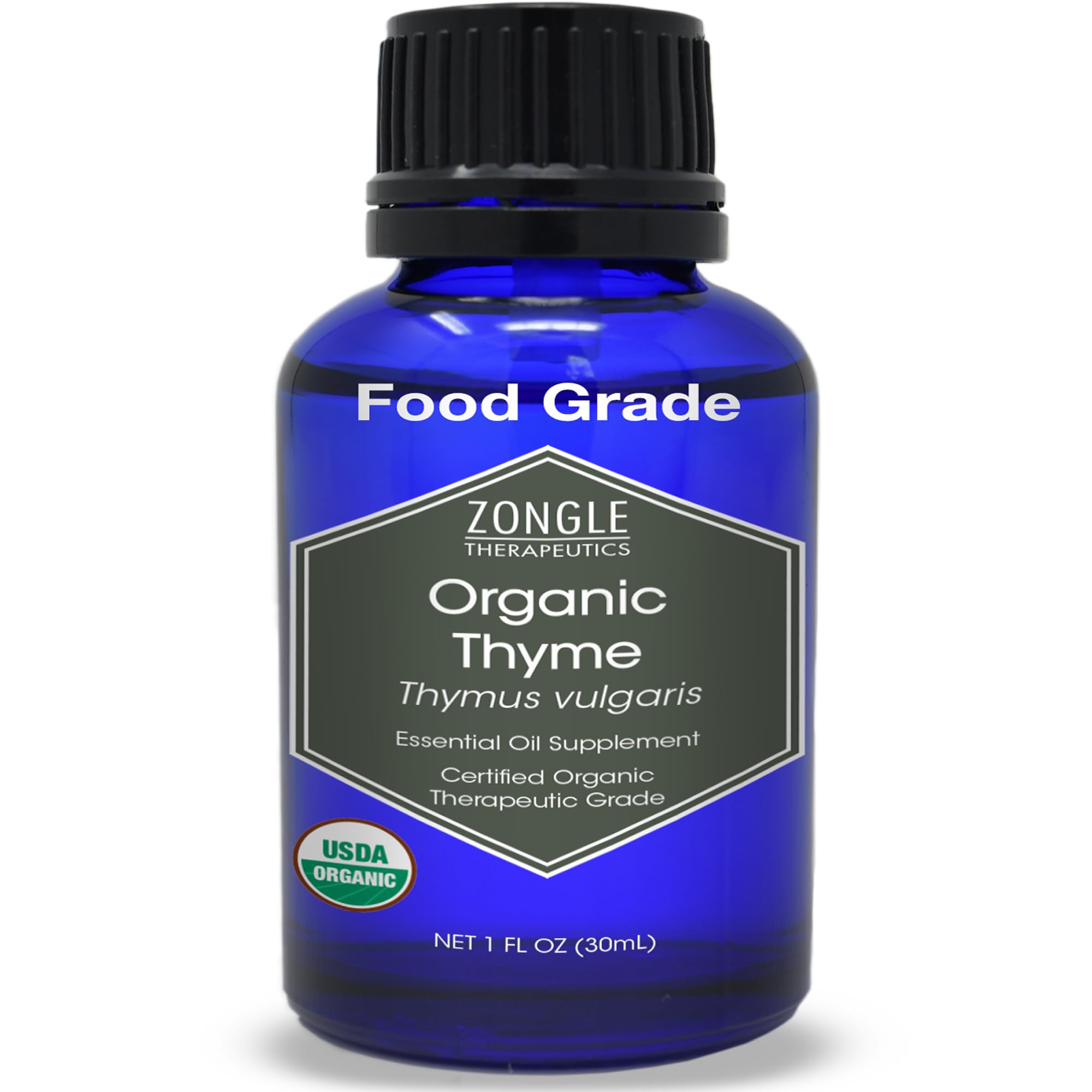 Organic, Thyme Essential Oil, Food Grade - 100% Pure, Thyme Oil, by Zongle Therapeutics, 1 OZ