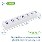 EZY DOSE Weekly (7-Day) Pill Case, Medicine Planner, Vitamin Organizer Box, 3X-Large Compartments to Secure Prescription Medicat