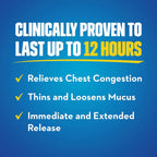 Mucinex Maximum Strength Chest Congestion Medicine for Relief, Expectorant, Lasts 12 Hours, Extended-Release Bi-Layer Tablets, 4