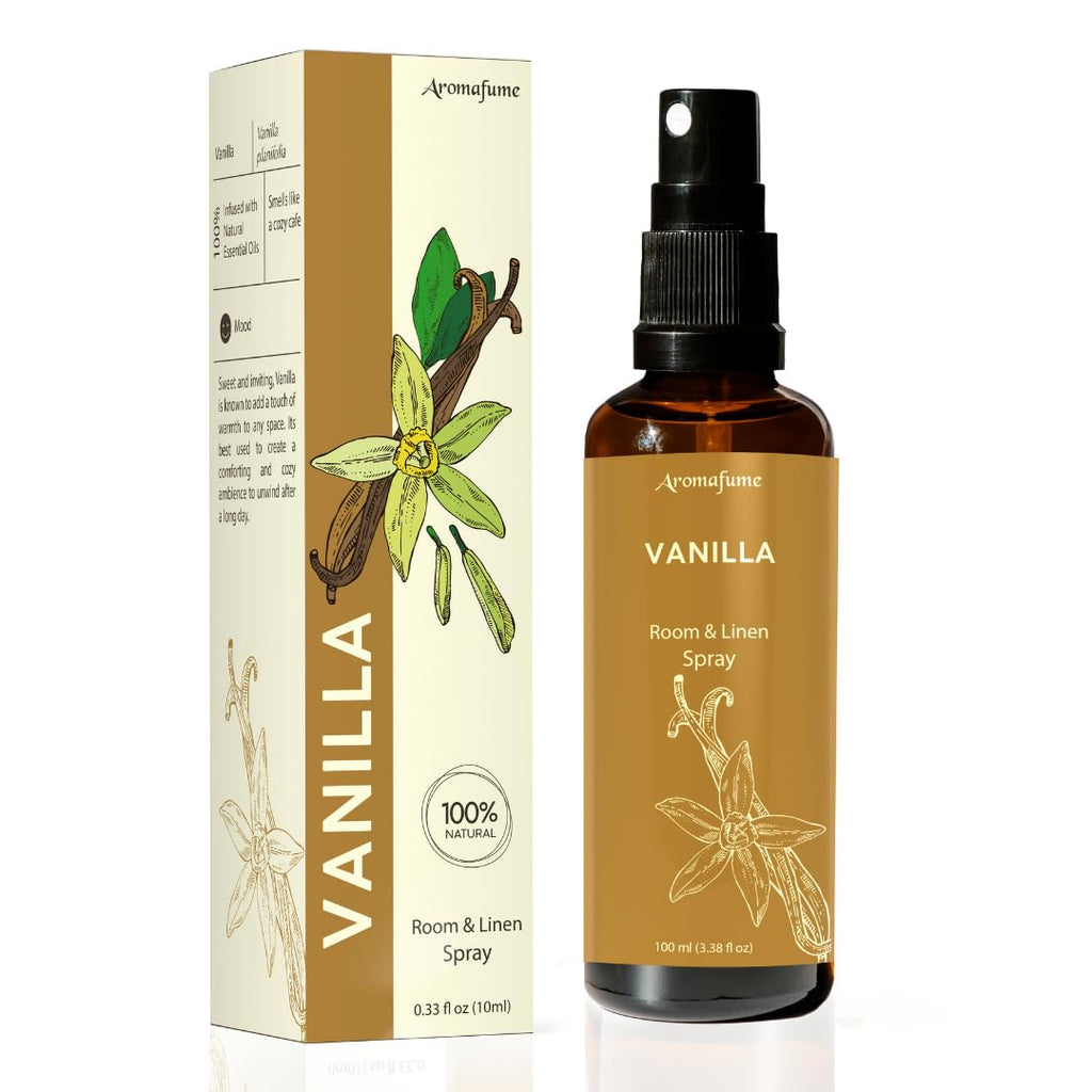 Vanilla Room, Linen & Pillow Spray by Aromafume | 100ml/3.38 fl oz | with Pure Vanilla Essential Oil | Aromatherapy Spray | Mist