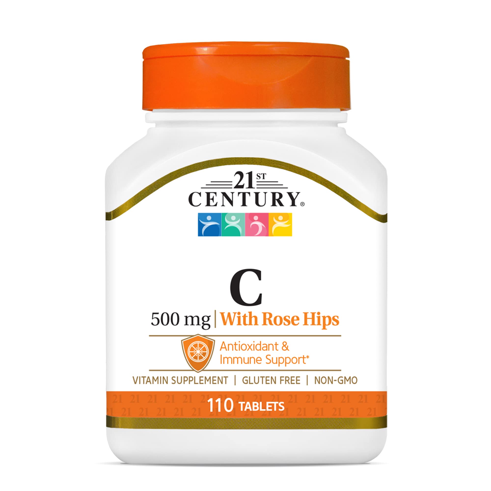 21st Century C 500 mg with Rose HIPS Tablets, 110 Count (Pack of 3)