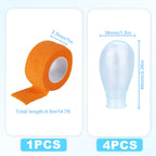 4pcs Waterproof Toe Protector, Reusable Silicone Toe Sleeve with Nursing Bandage for Shower Swimming Pedicure Manicure Nail Soak