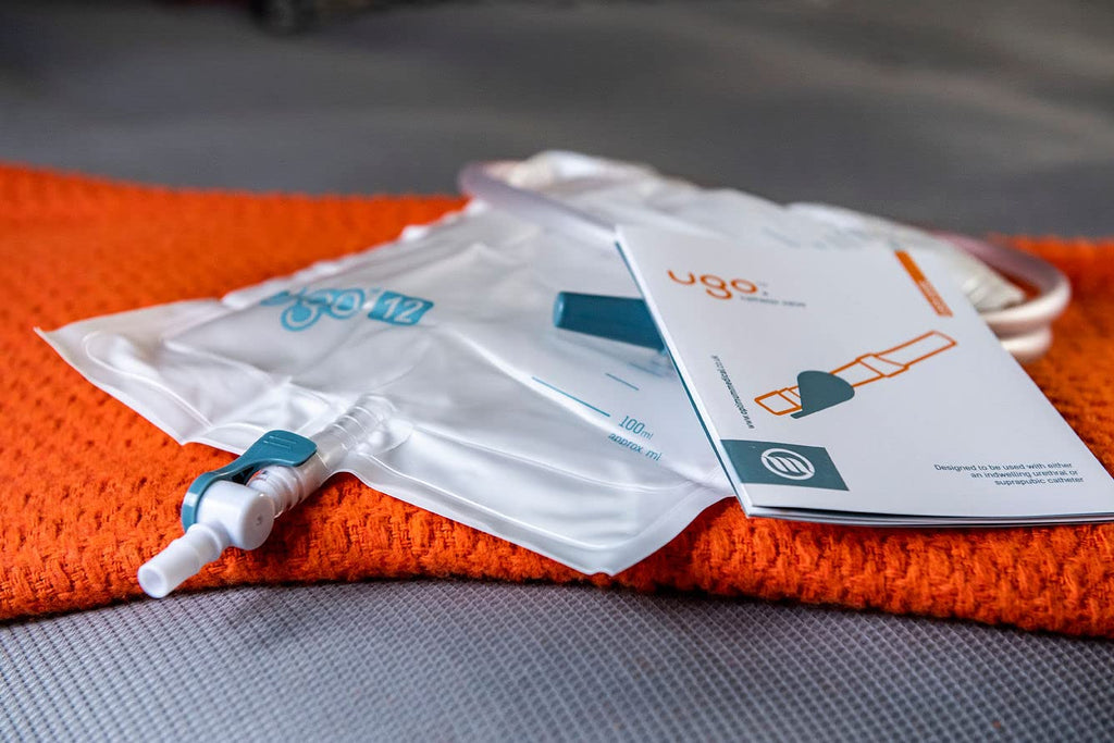 Ugo 2L Night Bags (x10) - Urine Drainage Bags/Catheter Night Bags, T Tap or Lever Tap with Kink Free Connection (Pack of 10) (Ug