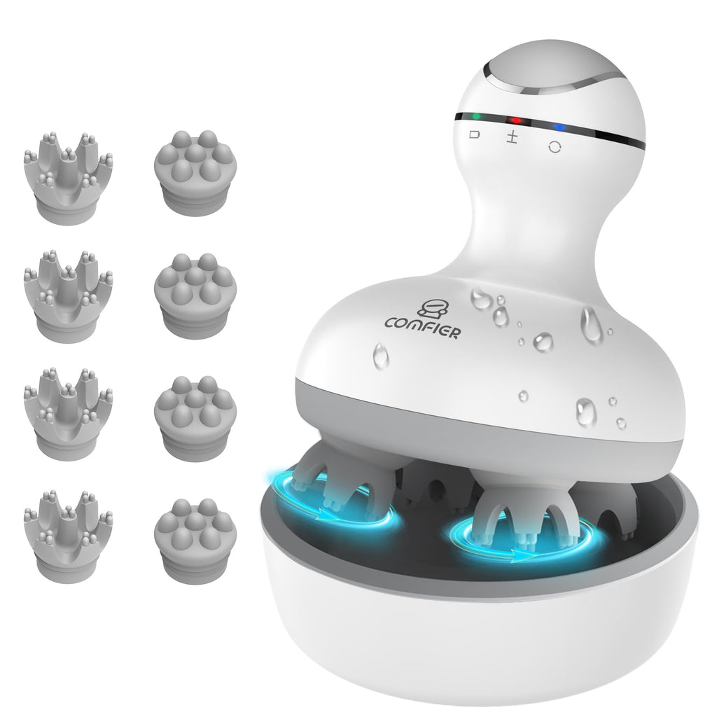 COMFIER Cordless Scalp Massager Hair Growth,Electric Head Massager Scalp Stress Relax with 8 Massage Claws,Waterproof Hair Massa