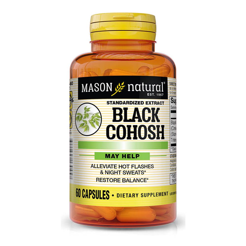 Mason Natural Black Cohosh, Standardized Extract, 40 mg, 60 Capsules