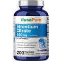 NusaPure Strontium Citrate - Suitable for Vegetarian/Vegan, Non - GMO - 680 mg 200 Capsules