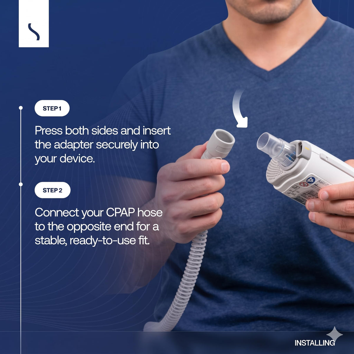 Snugell Adapter - Universal Tubing Connector Compatible with ResMed AirMini - Fits 15mm & 22mm CPAP Masks - Durable, Travel-Friendly Accessory for Convenient Use Anywhere