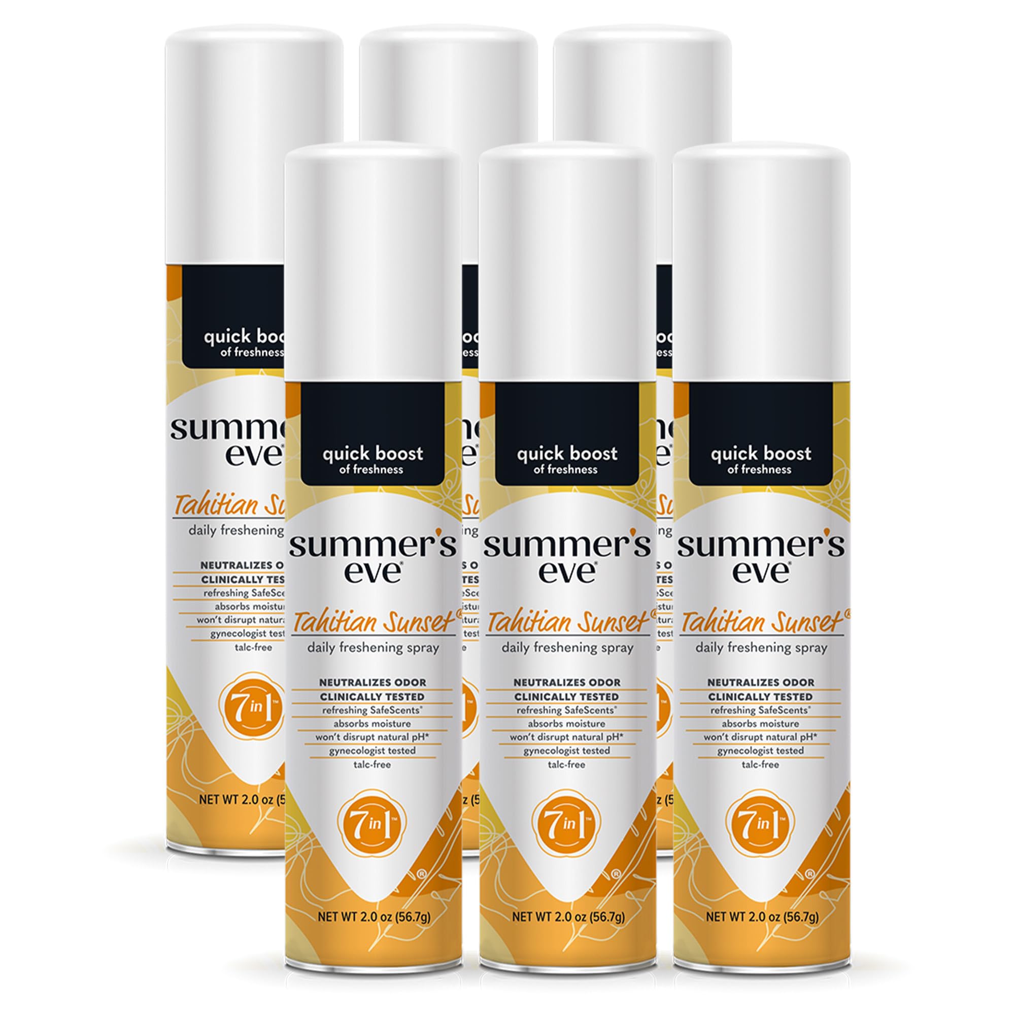 Summer's Eve Tahitian Sunset Daily Feminine Spray, 2 oz, 6 Pack