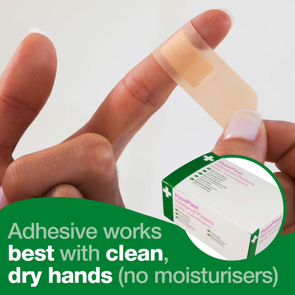 HypaPlast Large Pink Washproof Plasters, 7.2x5cm (Pack of 100) Sterile Hypoallergenic