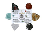 Crystals for Pain Relief Manifestation, Set of 6 Blood Stone, Amazonite, Clear Quartz, Red Jasper, Lace Agate and Moss Agate Hea