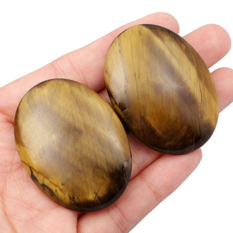 SUNYIK Tiger 's Eye StonePalm Stones Worry Pocket Stone, Polished Irregular Shaped Sphere Decortarion 1.5 ''-2 ''