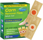 Corn Remover Pads for Feet Toes: 30 Pack 40% Salicylic Acid Extra Strength Treatment - Fast Effective Medicated Bandages for Adu