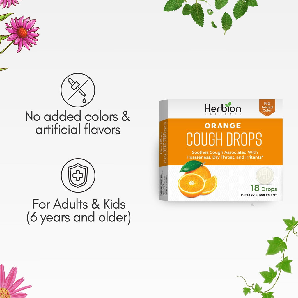 HERBION Naturals Cough Drops, Dietary Supplement, Soothes Cough, for Adults and Children Over 6 Years, No Artificial Flavor, No