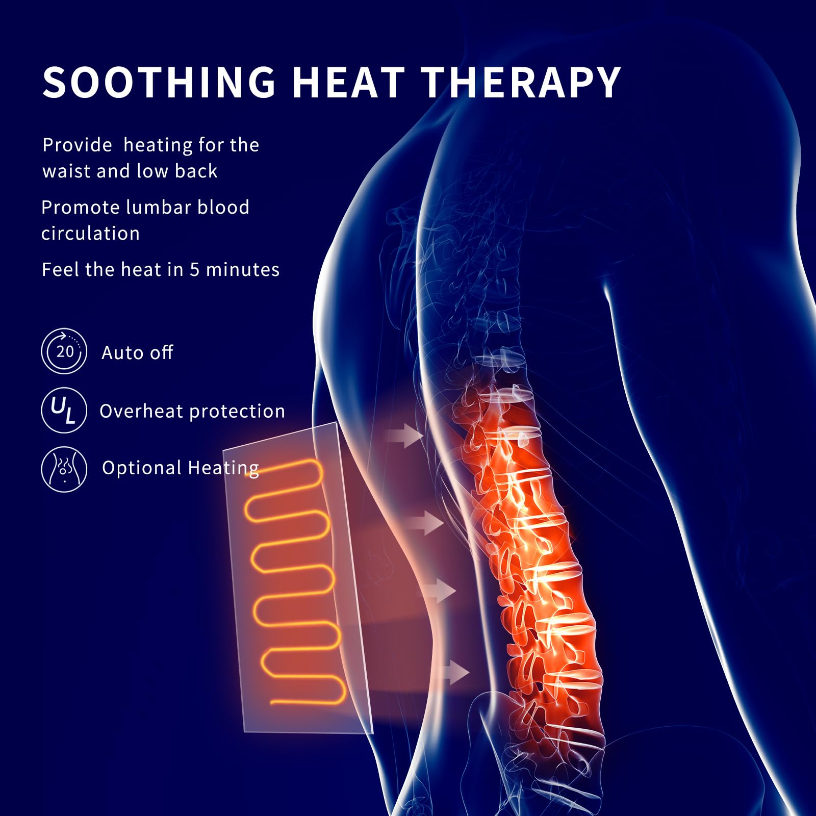 Sotion Seat Massager, Vibrating Back Massager for Chair Massage Cushion, 10 Vibrations to Relieve Stress and Fatigue for Back, S
