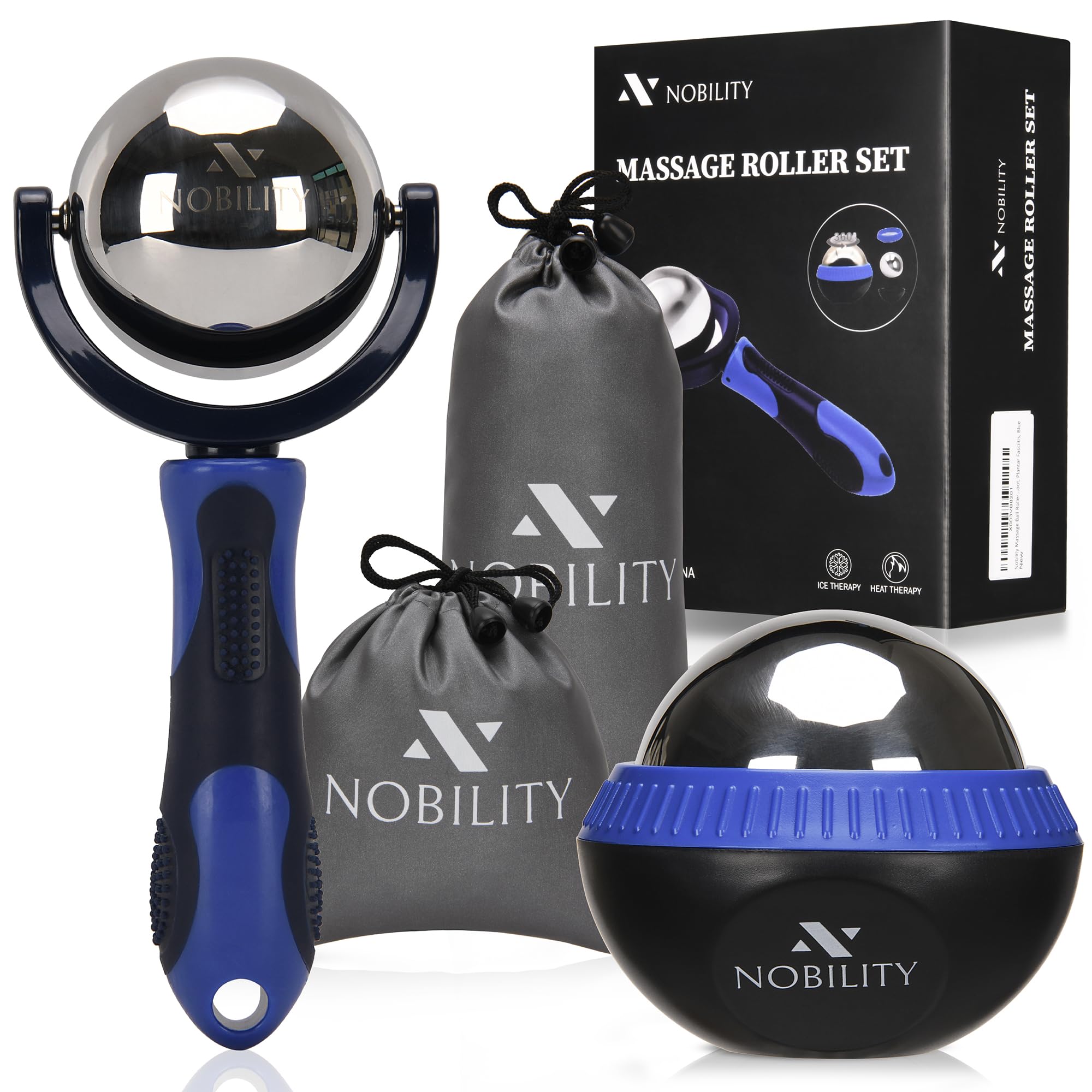 Nobility Massage Ball Roller- Ice Cold and Hot for Deep Tissue and Sore Muscle Relief of Stiffness and Stress, Body, Neck, Back,