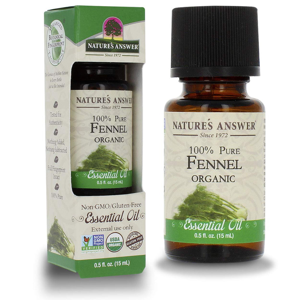 Natures Answer USDA Organic Sweet Fennel Essential Oil, 100% Pure | Natural Aromatherapy Oil for Diffuser/Humidifier, Steam Dist