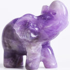 Ytbeoxk 1.8 Inch Amethyst Elephant Crystals Decor, Healing Crystal Cute Figurines, purple Elephant Gemstones Decorations Statue,