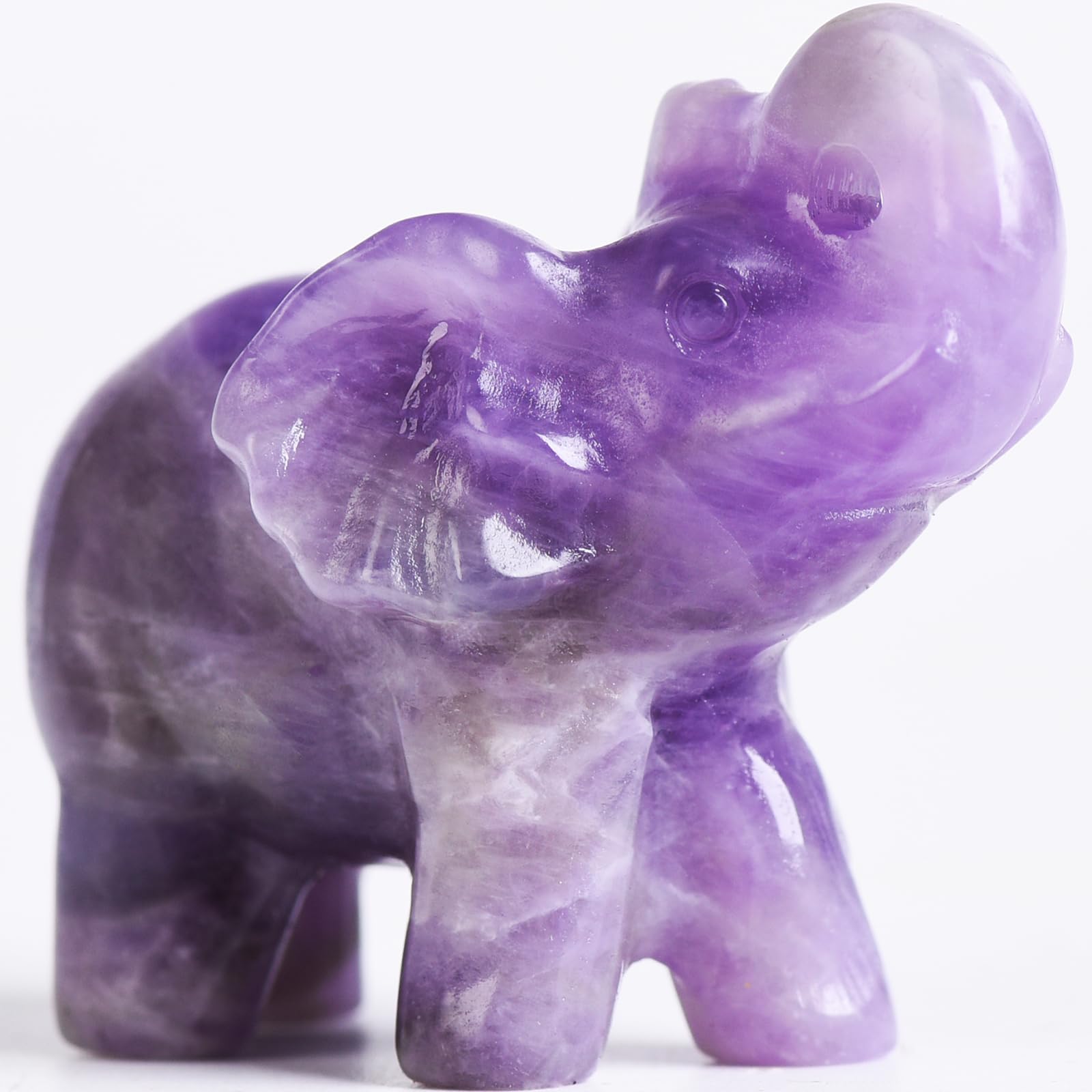Ytbeoxk 1.8 Inch Amethyst Elephant Crystals Decor, Healing Crystal Cute Figurines, purple Elephant Gemstones Decorations Statue,