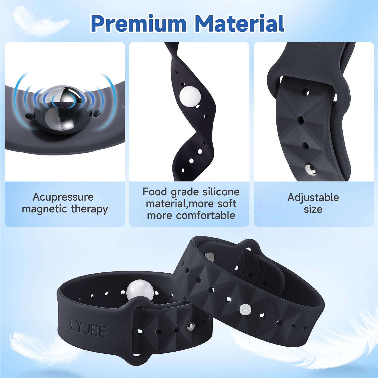LYJEE Motion Sickness Bands Anti Nausea Wristband for Adult and Kids Morning Sickness Relief for Pregnant Women Acupressure Naus
