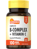 Sundance Complete B-Complex with Vitamin C | 100 Caplets | Essential Vitamin Formula | Vegetarian, Non-GMO, and Gluten Free Form