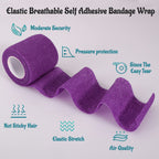 24 Pack Purple Bandage Tape, 2    x 5 Yards Self Adherent Cohesive Wrap Bandages Sretch Athletic Tape Breathable Medical Wrap Ga