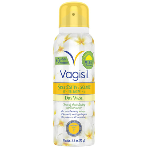 Vagisil Scentsitive Scents Dry Wash White Jasmine 2.6 Ounce (Pack of 2)